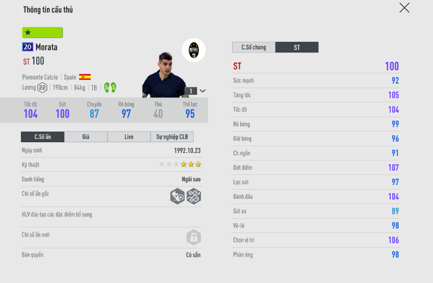 Review Alvaro Morata 20UCL