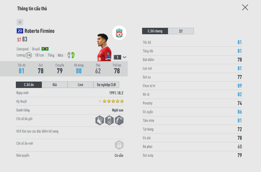 Review Roberto Firmino 20UCL